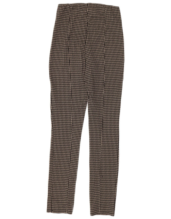 Zara Leggings Femme UK 14 Pied-de-poule Noir Moyen