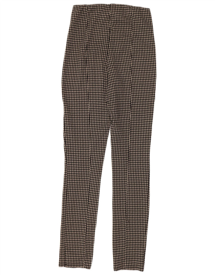 Zara Leggings Femme UK 14 Pied-de-poule Noir Moyen