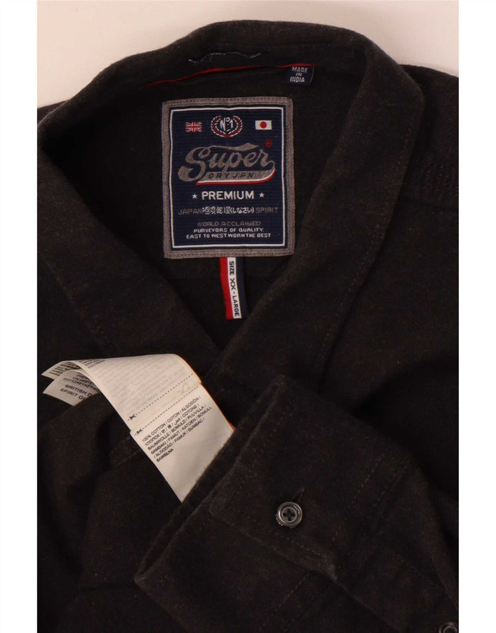 Superdry Chemise Homme 2XL Gris Coton
