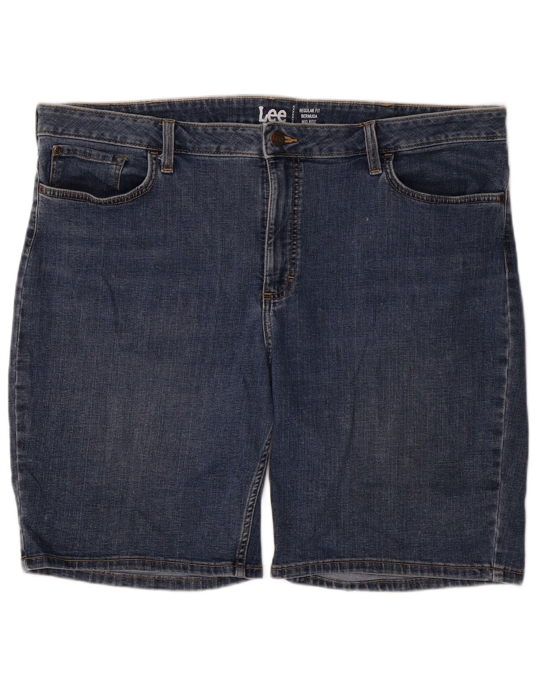LEE Bermuda en jean taille moyenne pour femme W44 3XL Bleu