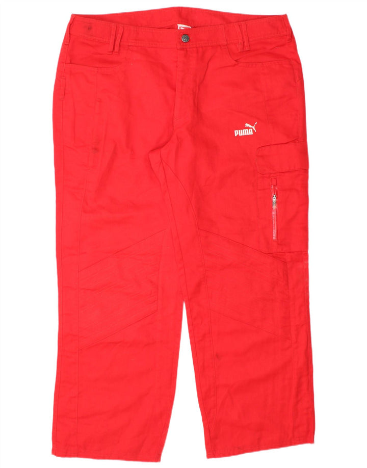 PUMA Pantalon Cargo Droit Homme W36 L28 Rouge