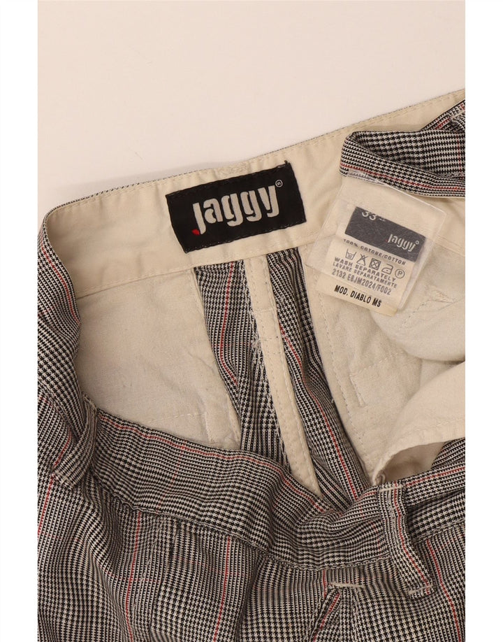 Jaggy Short Cargo Homme W33 Coton Pied-de-Poule Gris Moyen
