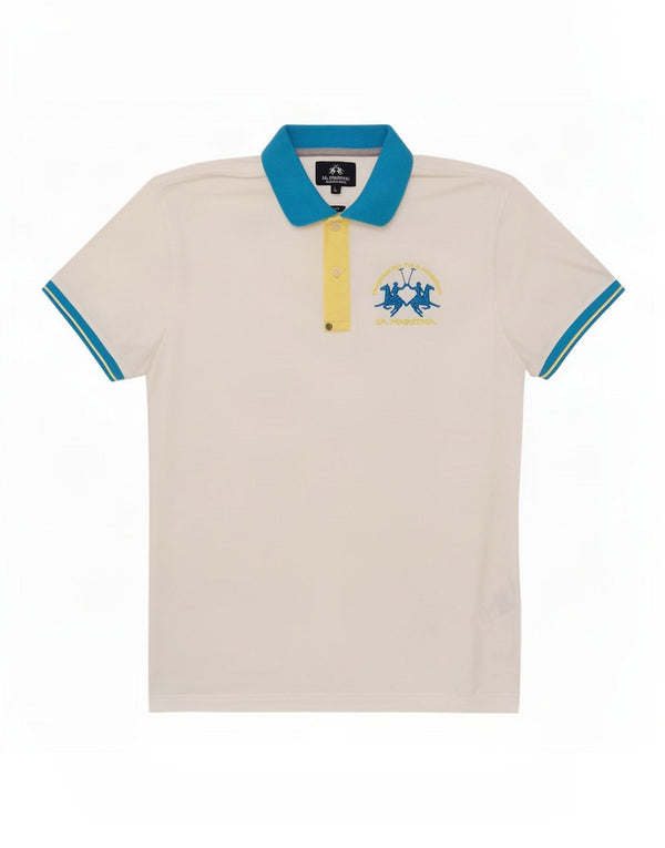 La Martina Polo Graphique Homme Grand Blanc Colorblock Coton