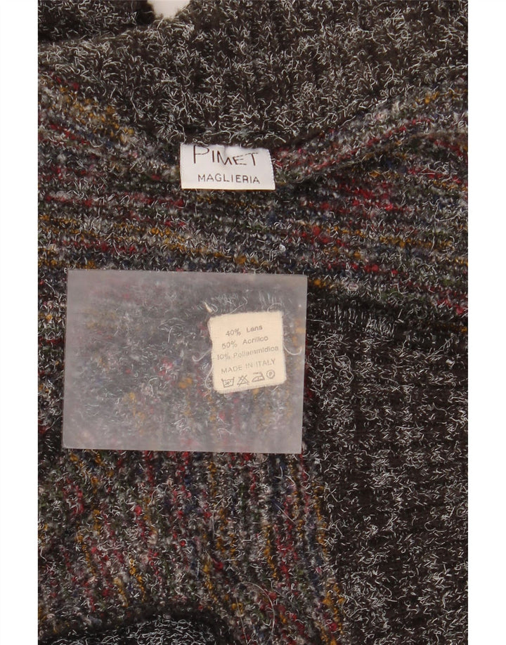 Pimet Cardigan Homme Pull Large Gris Moucheté Laine