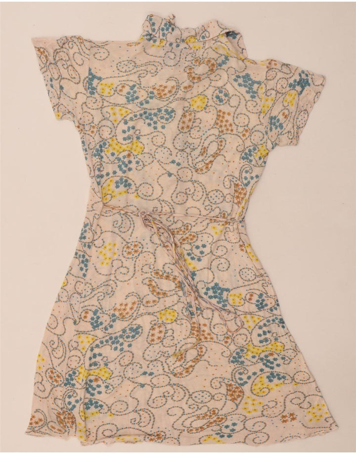 SUPERDRY Robe trapèze pour femme UK 44 Beige moyen fleuri