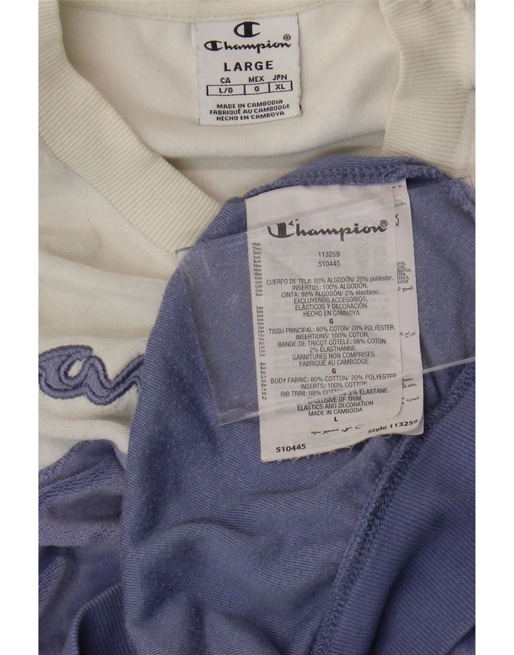 CHAMPION Sweat-shirt graphique pour femme UK 16 Grand color block blanc