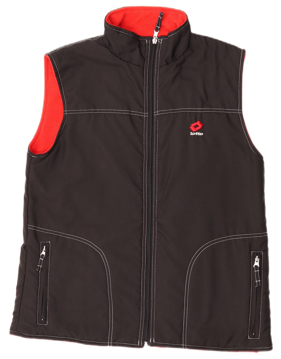 Lotto Gilet réversible pour homme UK 36 Petit Noir Polyester