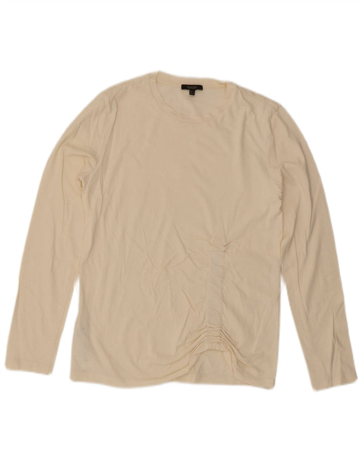 Massimo Dutti Haut à manches longues pour femme UK 6 XS Blanc Coton