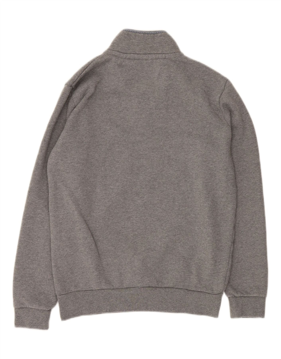 CREW CLOTHING Sweat-Shirt Col Zippé Homme Gris Moyen Coton