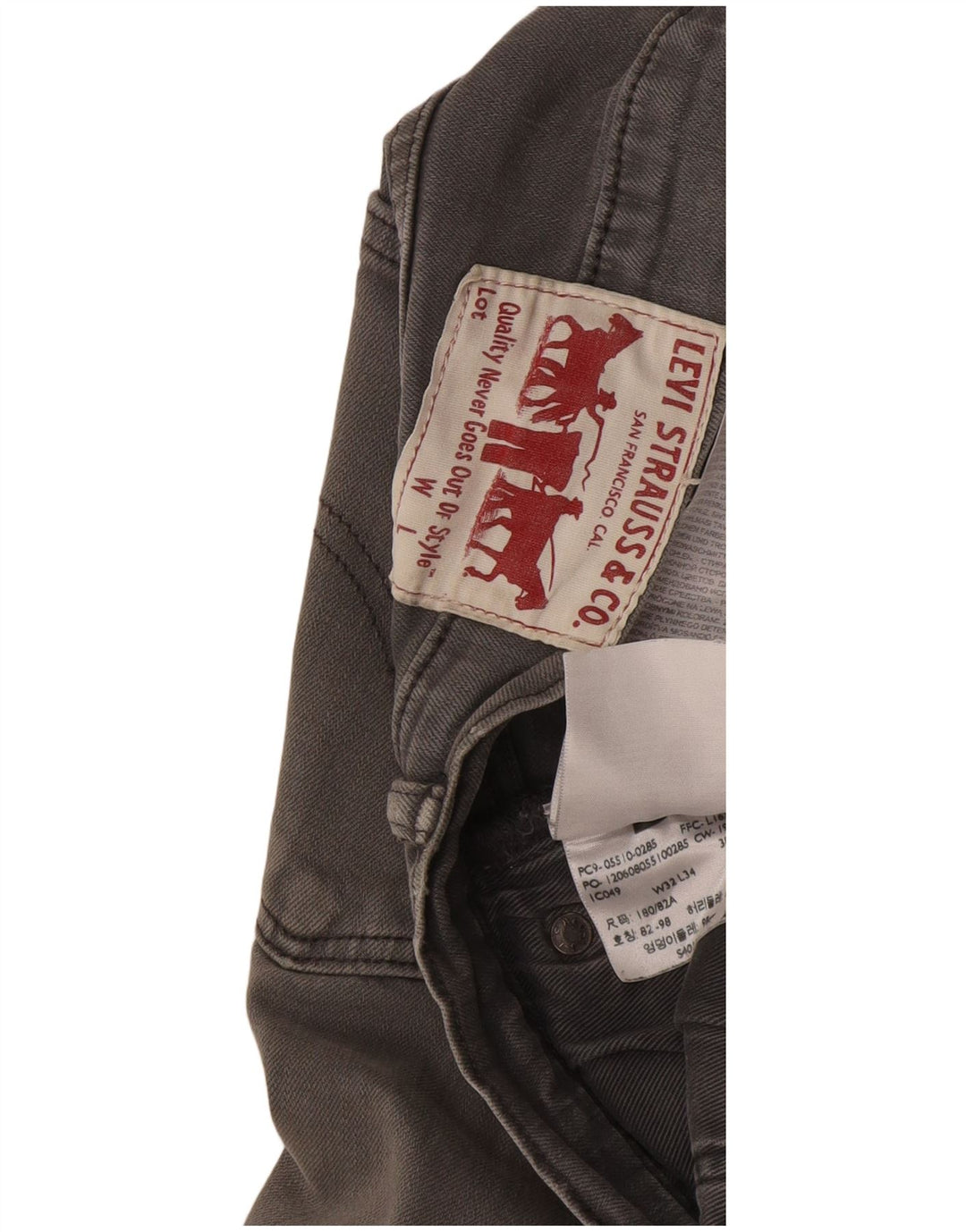 Levi's Jean Skinny W32 L34 Homme Gris Coton