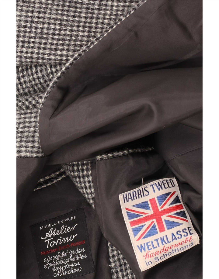 Harris Tweed Veste blazer à 2 boutons pour homme UK 38 Gris moyen à carreaux