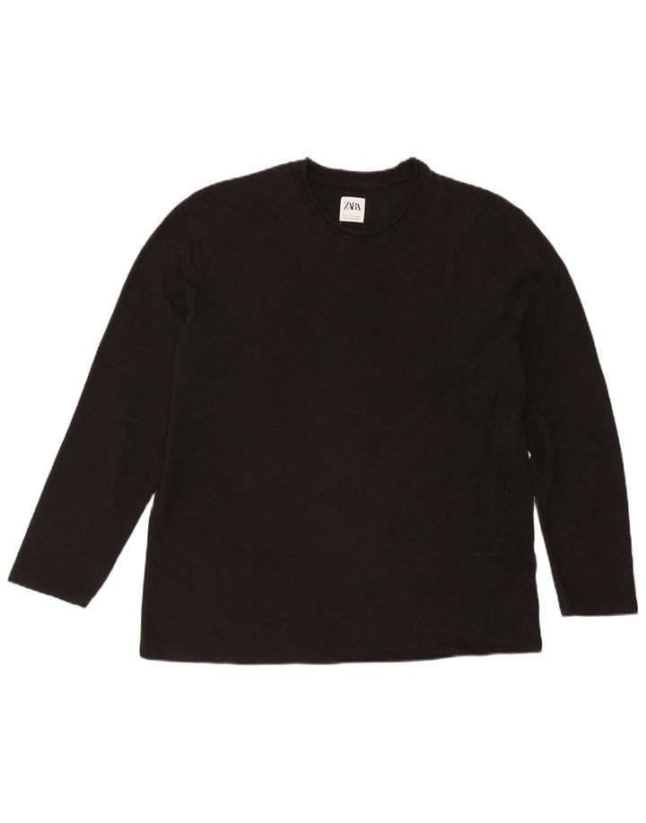 Zara Homme Top Manches Longues Grand Coton Noir