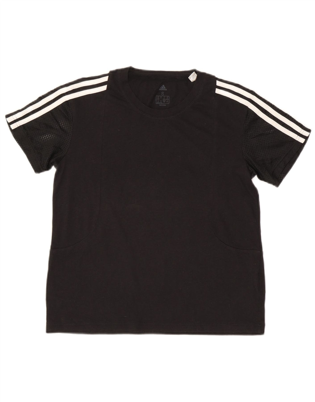 Adidas T-Shirt Femme Top UK 8/10 Petit Noir Polyester