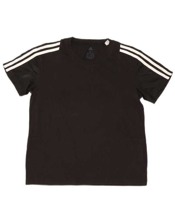 Adidas Womens T-Shirt Top UK 8/10 Small Black Polyester