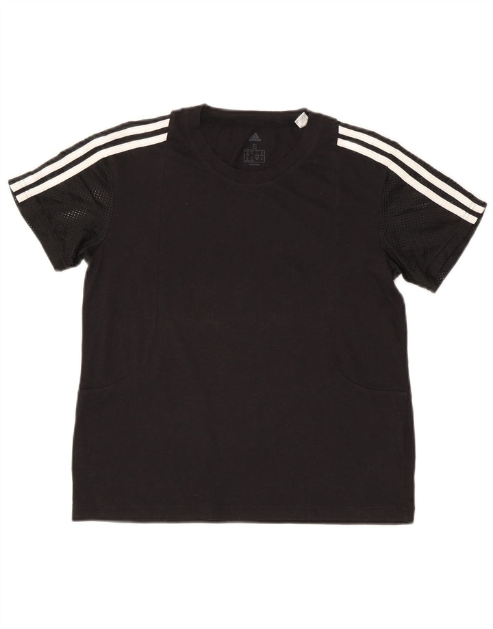 Adidas T-Shirt Femme Top UK 8/10 Petit Noir Polyester