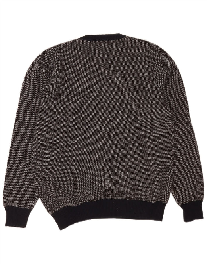 Fred Perry Pull col V pour homme en laine à pois bleu marine Taille L