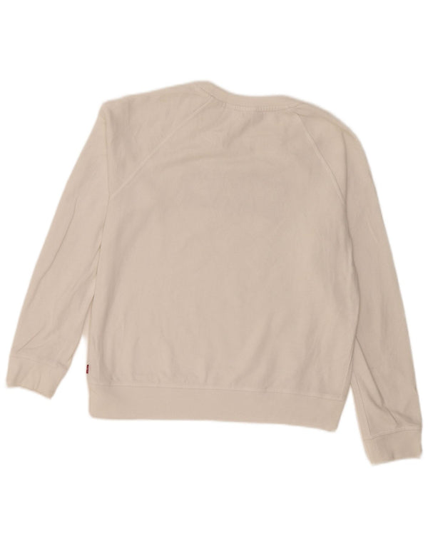 Levi's Sweat-shirt surdimensionné graphique pour femme UK 10 Small Blanc