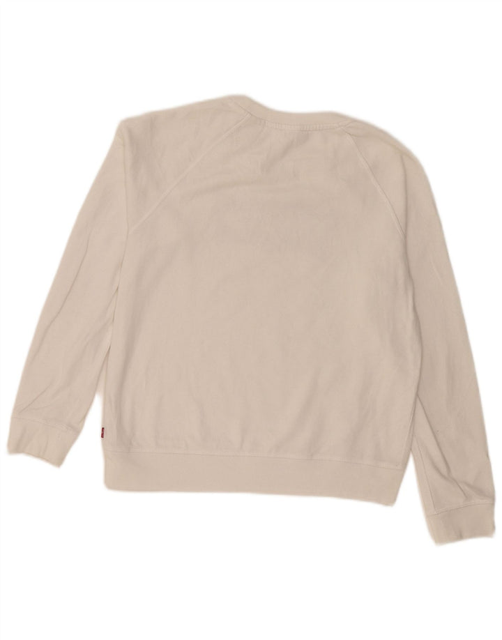 Levi's Sweat-shirt surdimensionné graphique pour femme UK 10 Small Blanc