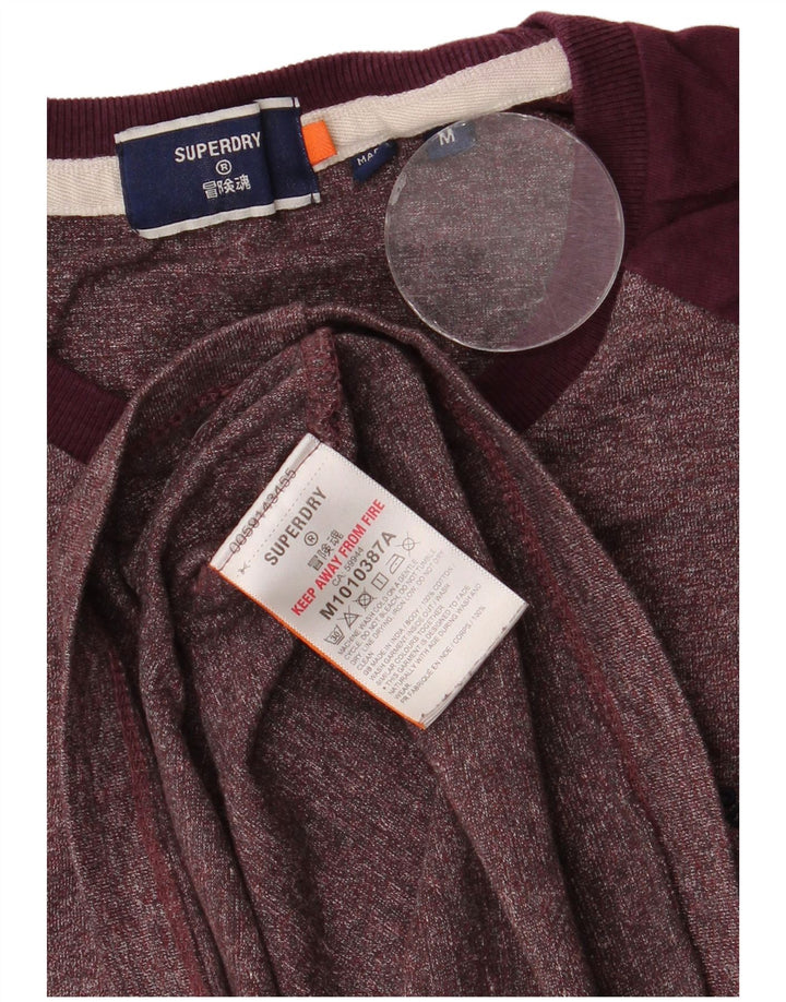 Superdry T-shirt en coton moucheté bordeaux moyen pour homme