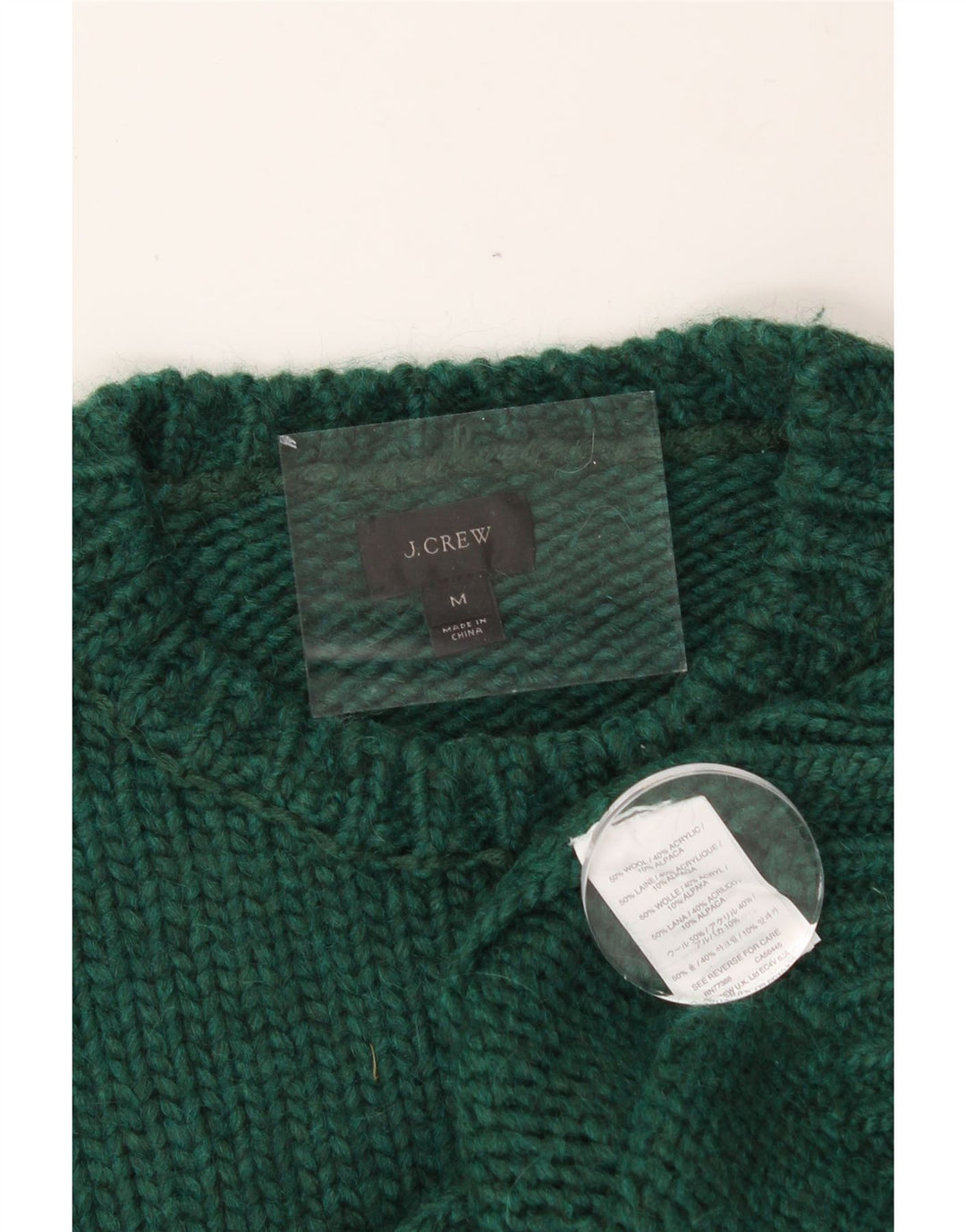 J. CREW Pull à col rond pour homme en laine vert moyen