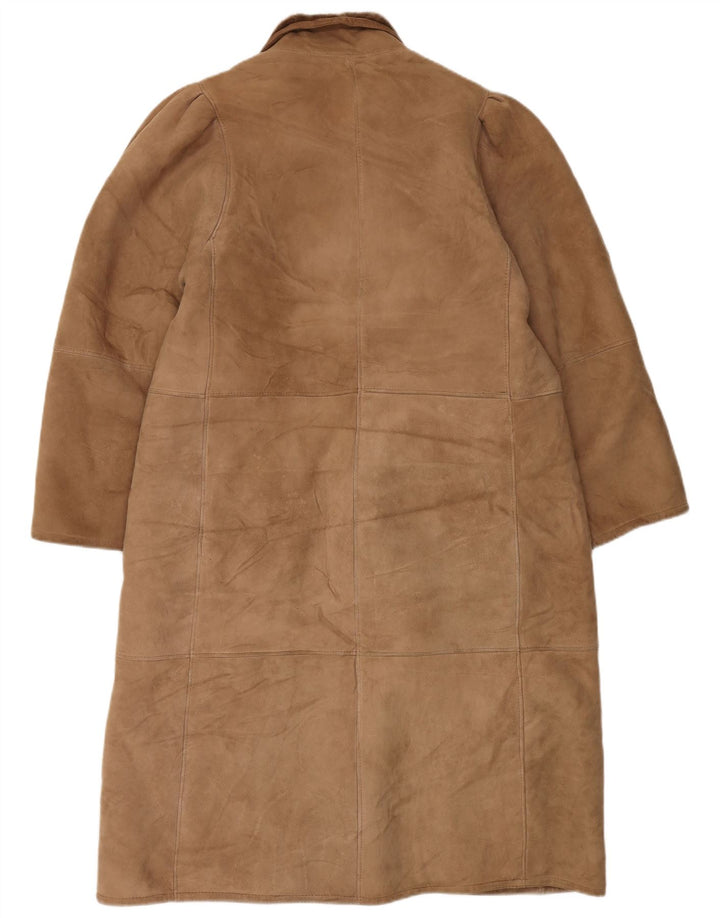 manteau en peau de mouton vintage femme UK 16 Grand Beige