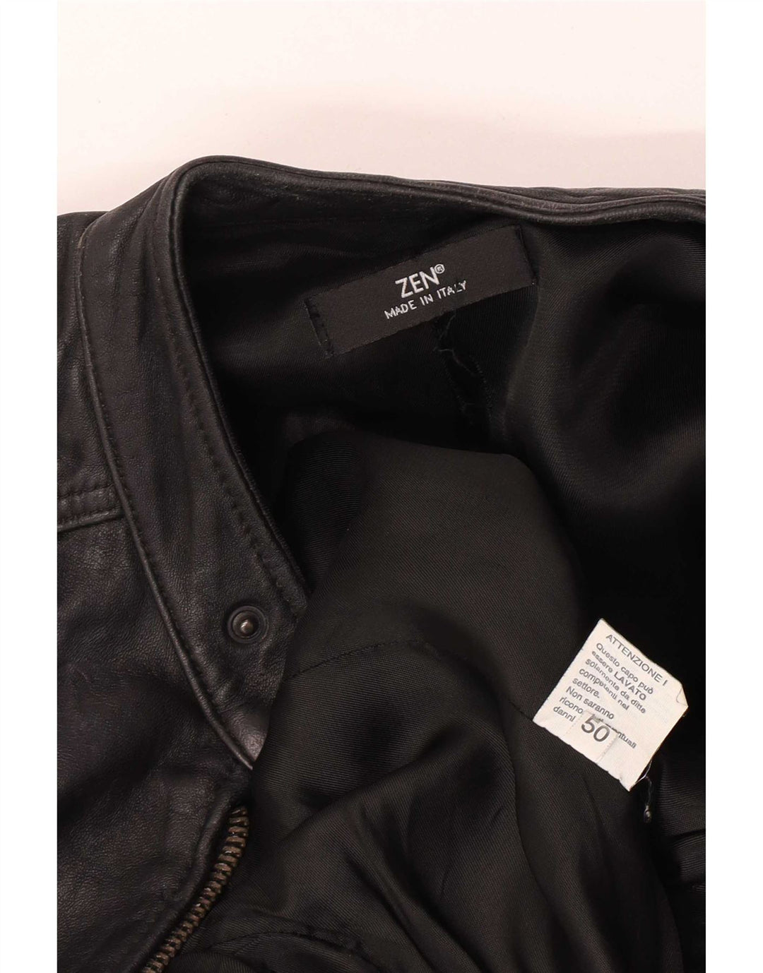 Zen Veste en cuir pour homme EU 50 Cuir noir moyen