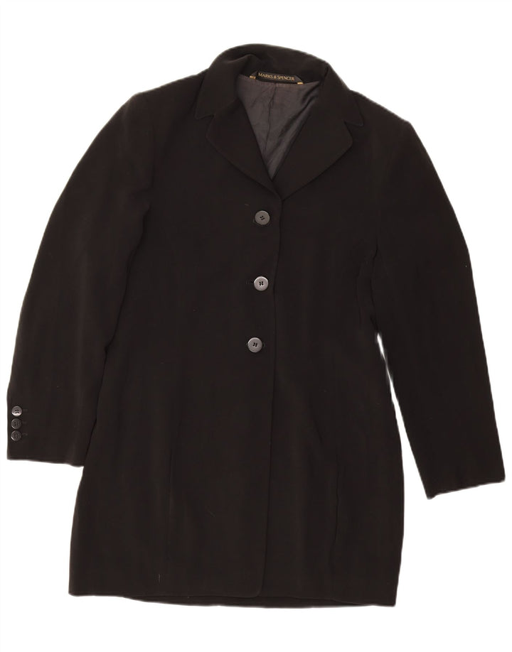 Marks & Spencer Veste blazer longue pour femme Petite Taille UK 12 Noir moyen