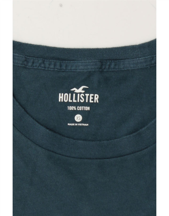 HOLLISTER T-Shirt Top XS Bleu Coton Homme