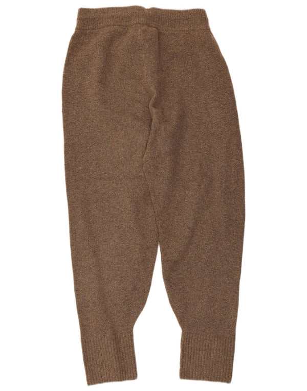 Zara Pantalon de survêtement en tricot pour femme UK 12 Marron moyen moucheté