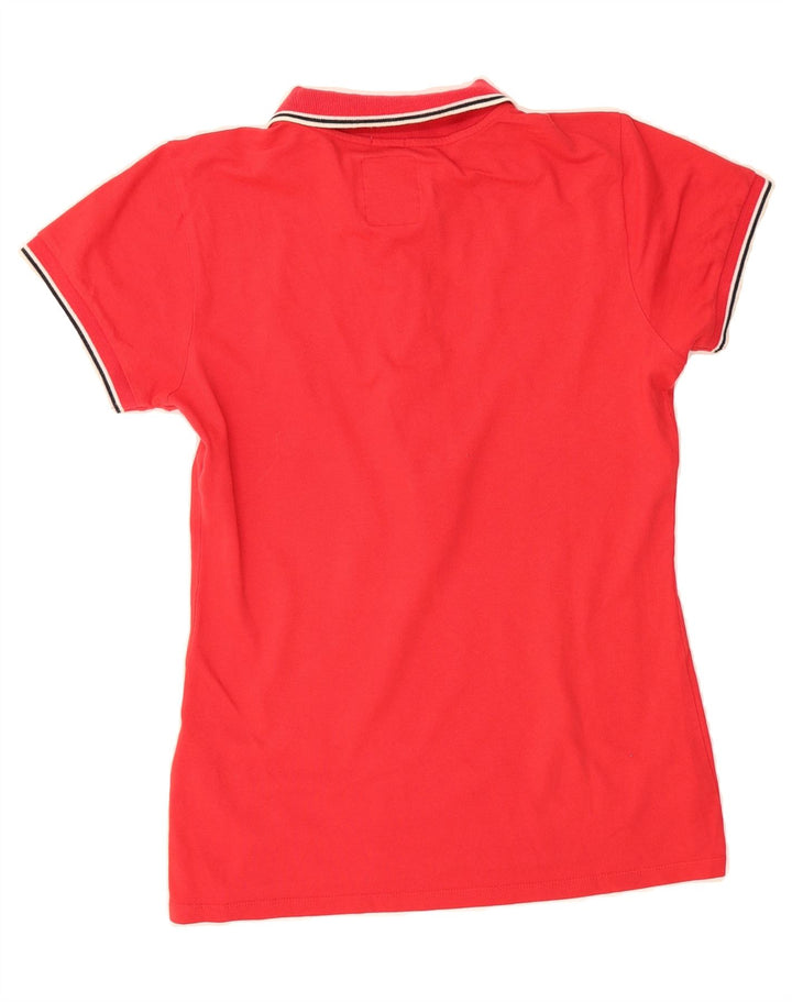 NORTH SAILS Polo Femme UK 14 Grand Coton Rouge