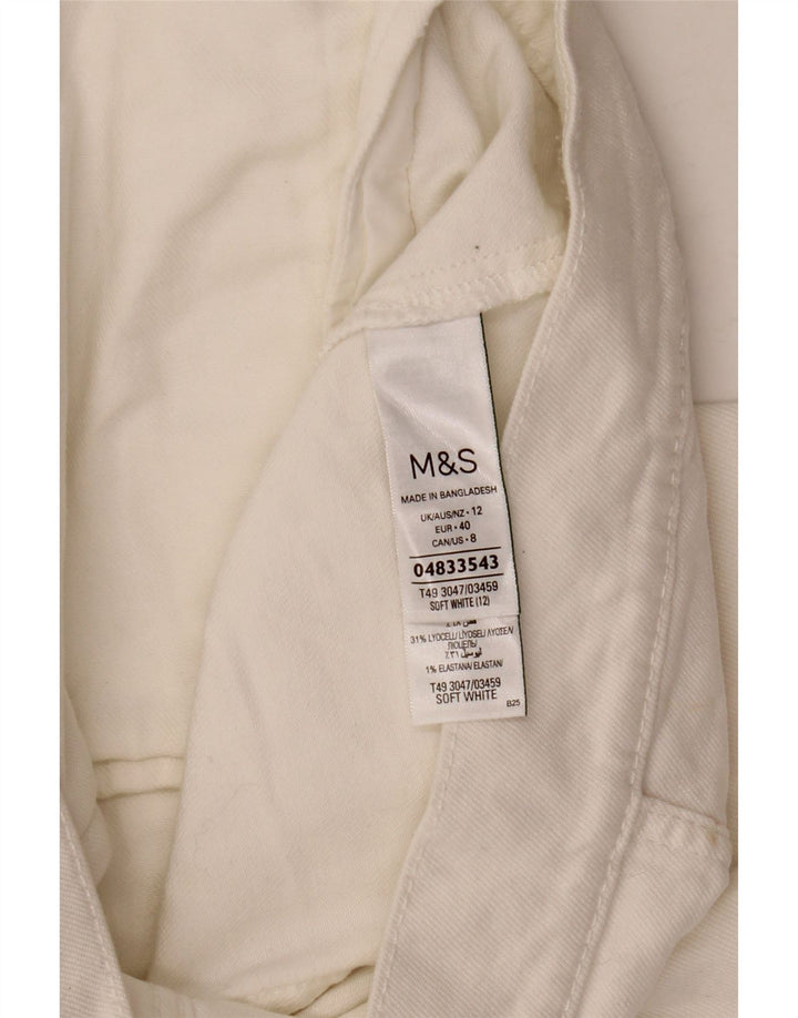 Marks & Spencer Veste en jean courte pour femme UK 12 Coton blanc moyen