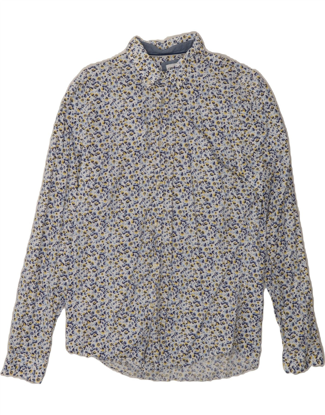 ZARA Mens Shirt Medium Multicoloured Floral Cotton Vintage Zara and Second-Hand Zara from Messina Hembry 