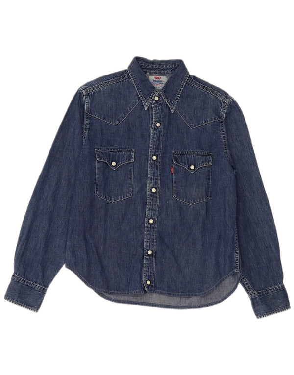 Levi's Chemise en Jean Garçon 15-16 Ans Petit Bleu Marine Coton