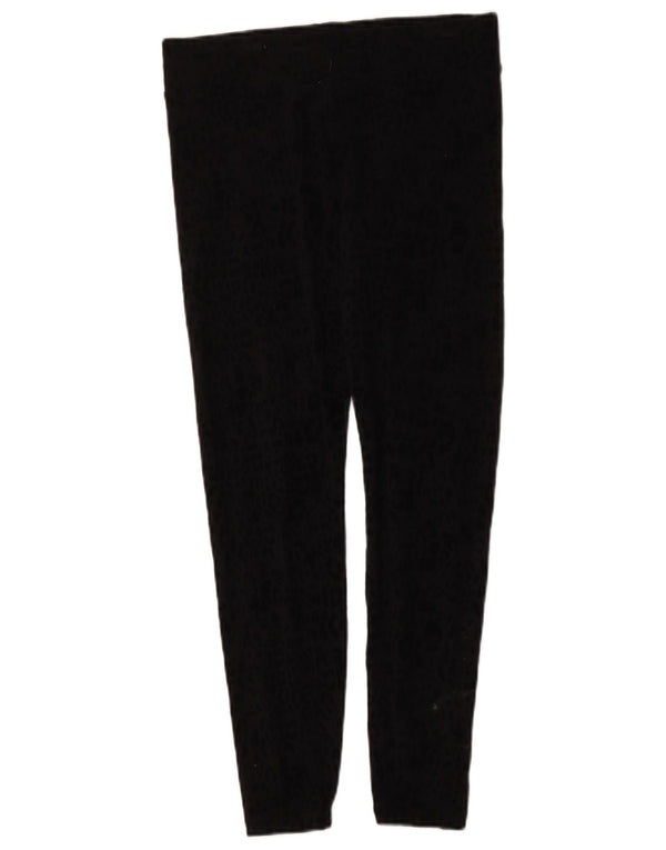 Marks & Spencer Leggings pour femmes UK 10 petit coton imprimé animal noir
