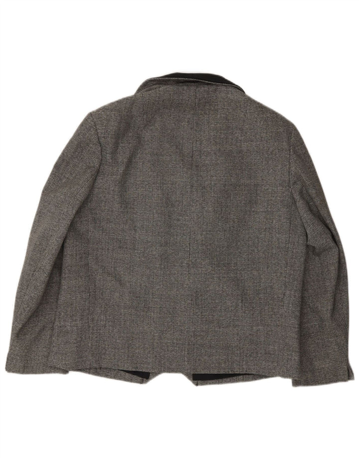Erle ZF Veste blazer double boutonnage pour femme UK 16 Grand pied-de-poule gris