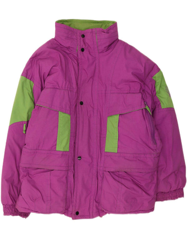 Brugi Veste de ski à capuche pour homme UK 40 Large Violet Colourblock Polyester