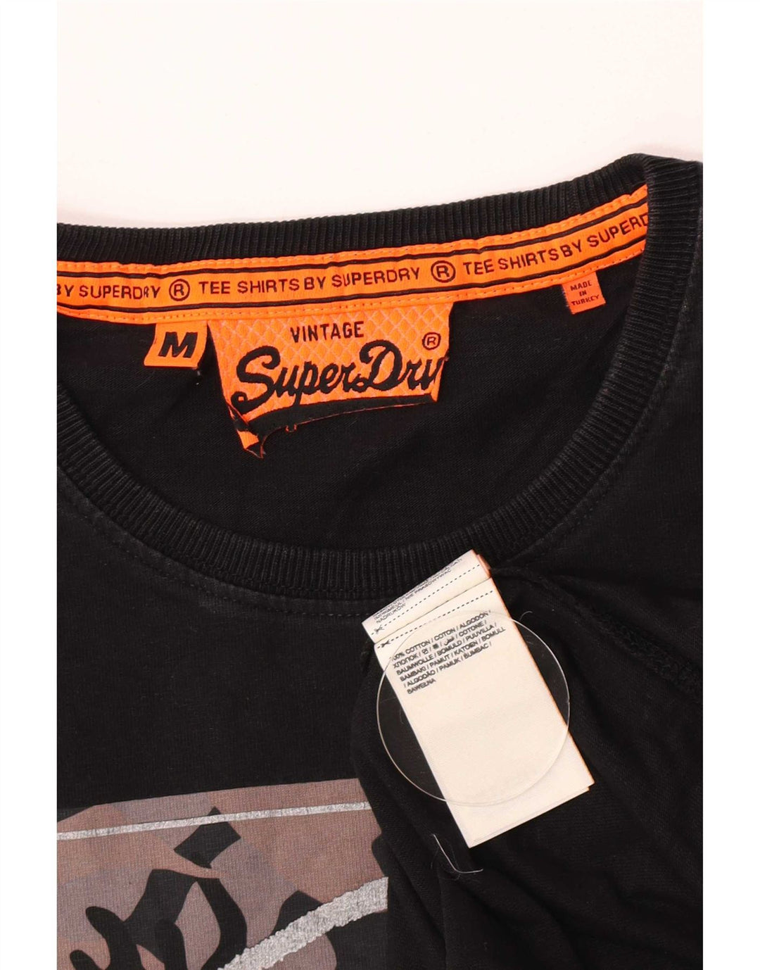 Superdry T-Shirt Graphique Homme Noir Moyen Coton