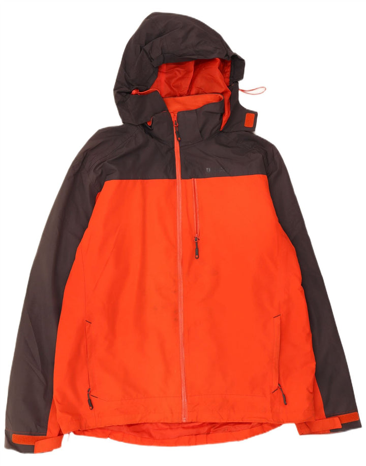 MOUNTAIN WAREHOUSE Veste de pluie à capuche pour homme UK 42 XL Orange Colourblock