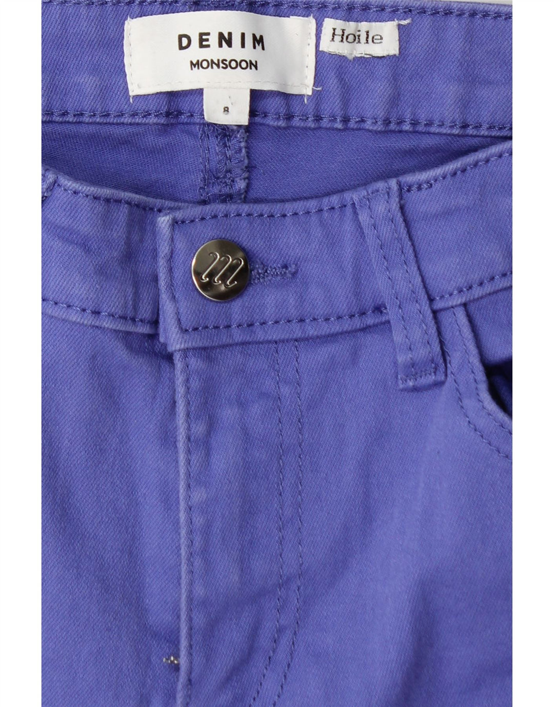MONSOON Jean court Hoile pour femme UK 8 Small W28 L25 Violet