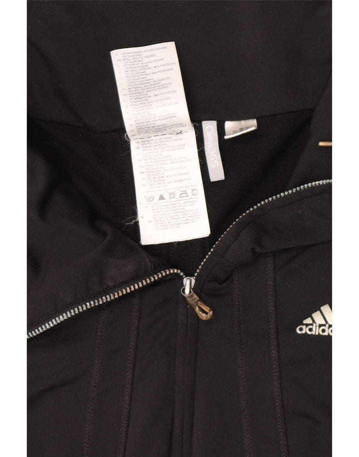Adidas Femmes Clima 365 Survêtement Top Veste UK 14 Moyen Noir Polyester