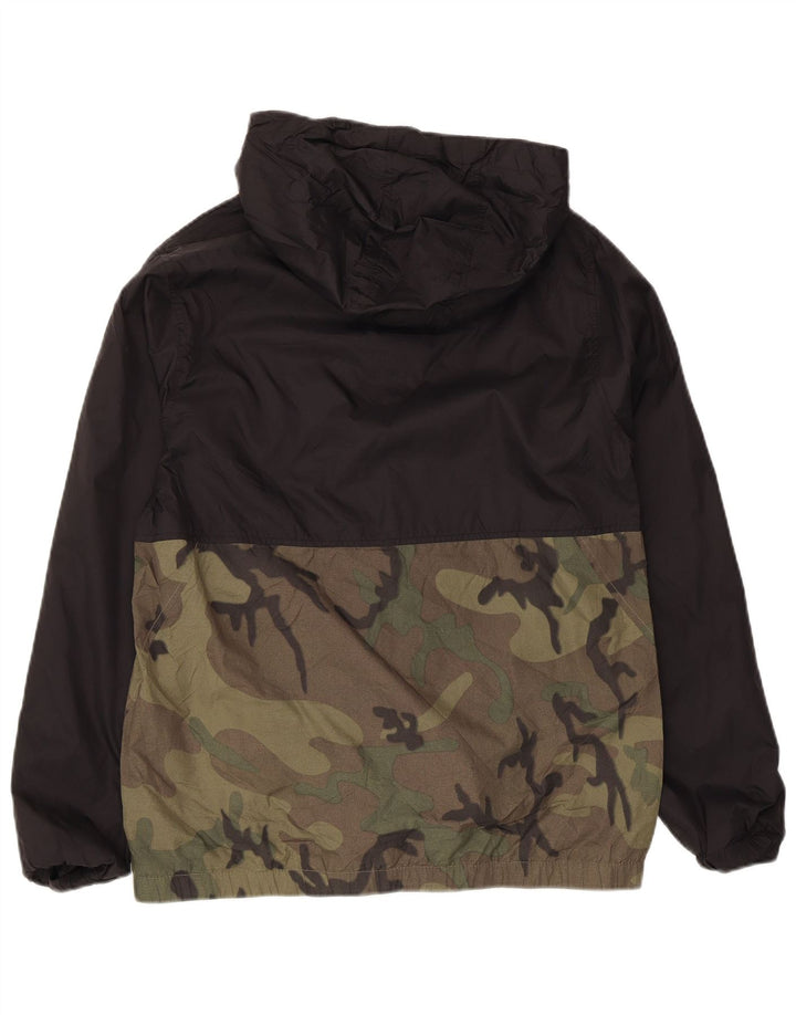Volcom Veste de pluie à capuche pour homme UK 36 Small Noir Camouflage Nylon