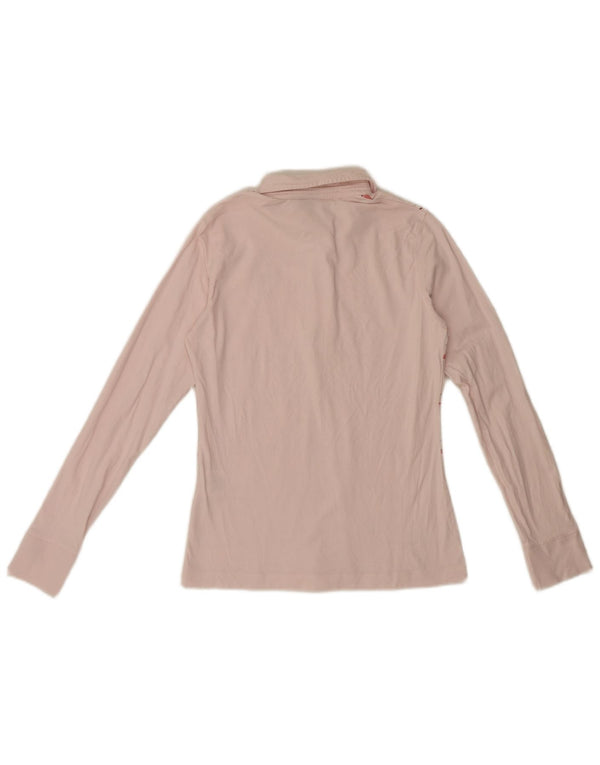 Diadora Polo à manches longues pour femme UK 12 en coton à carreaux rose moyen