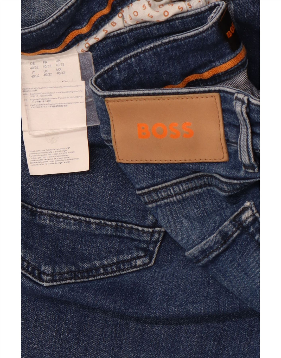 HUGO BOSS Jean droit W40 L29 Homme Bleu Coton