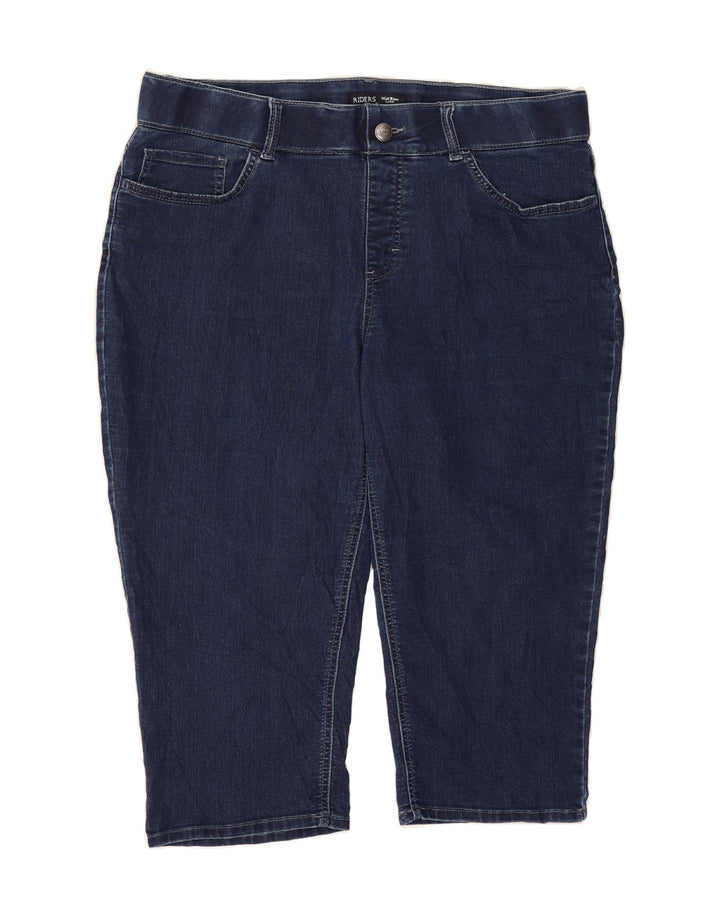 LEE Womens Raiders Mid Rise Capri Jeans W38 L19 Navy Blue Vintage Lee and Second-Hand Lee from Messina Hembry 