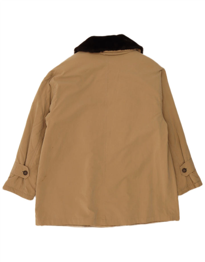 vintage Femme Veste utilitaire surdimensionnée uk 18 XL Beige Polyester
