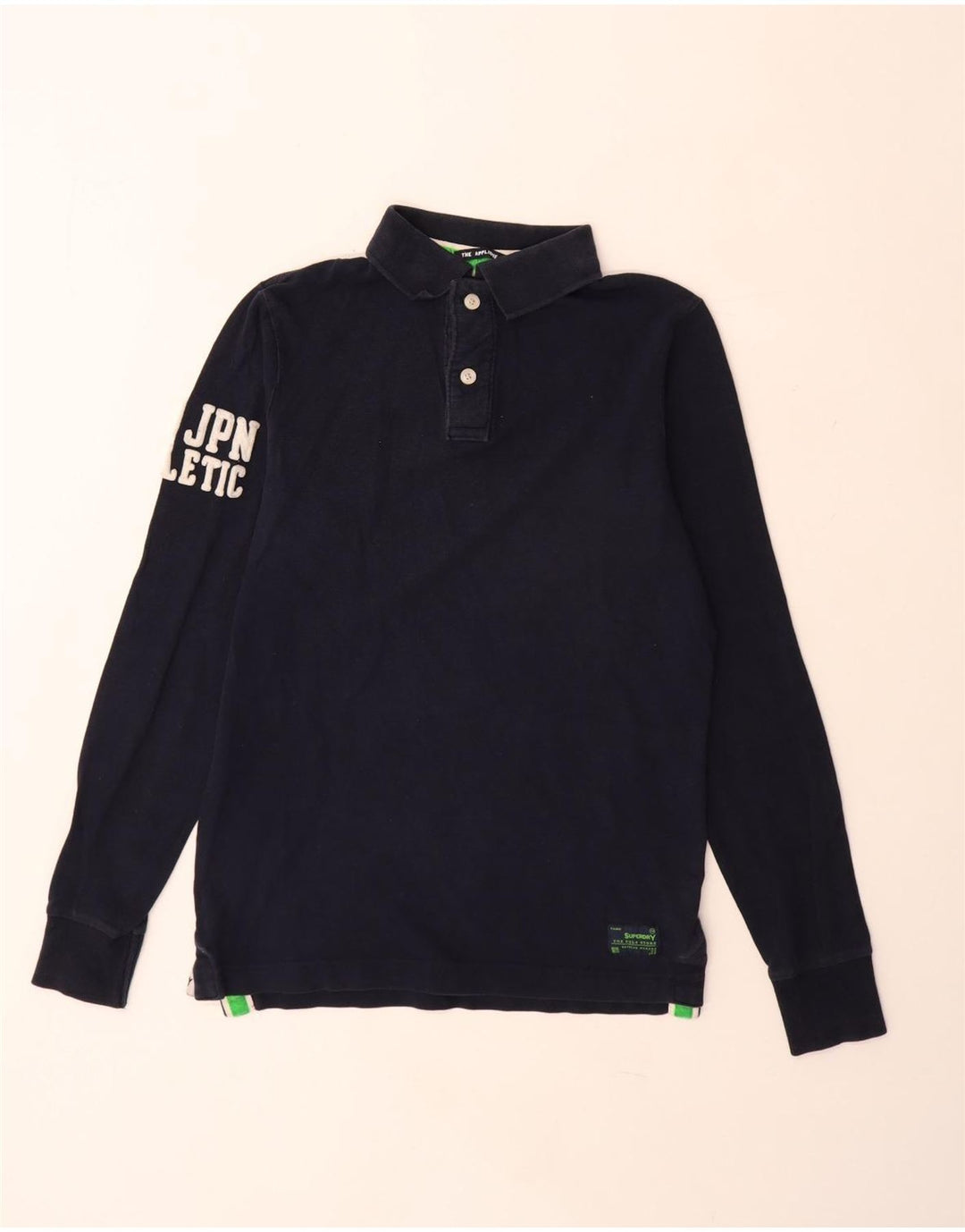Superdry Polo Rugby à Manches Longues Graphique Homme Bleu Marine Moyen Coton