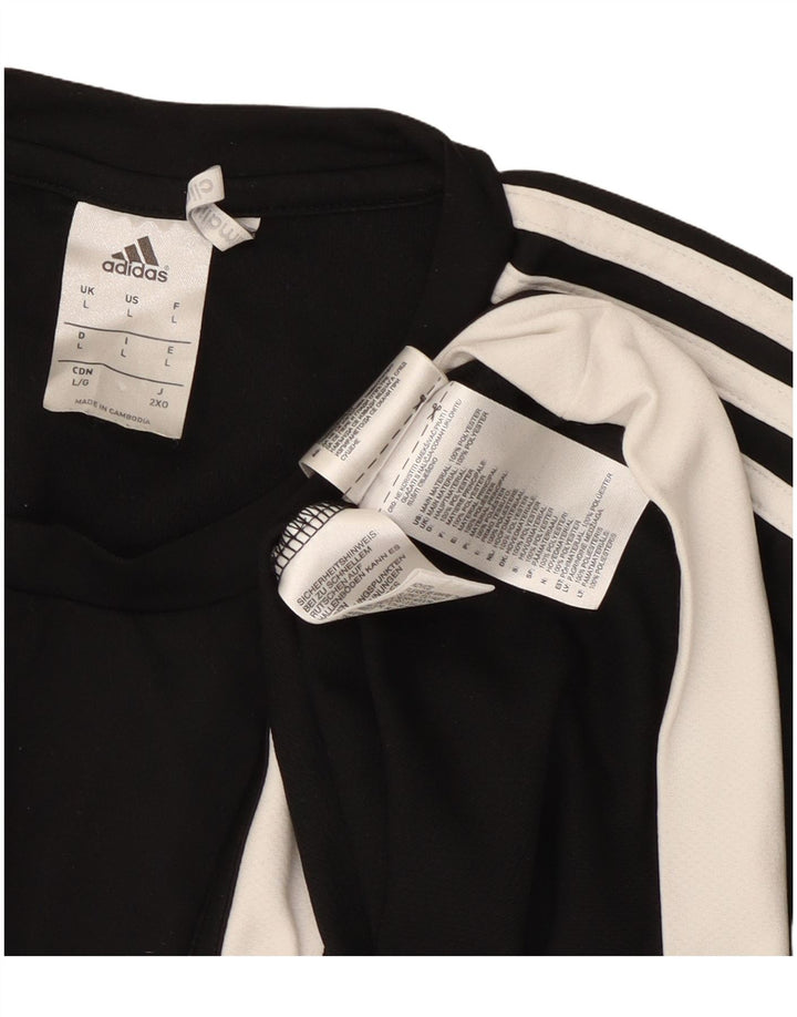 Adidas Hommes Climalite Haut À Manches Longues Grand Noir Polyester