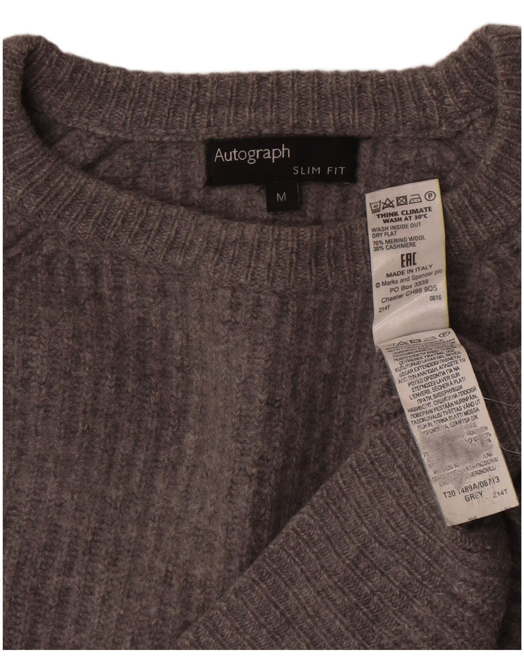 Marks & Spencer Pull court à col bateau pour femme Gris moyen UK 14