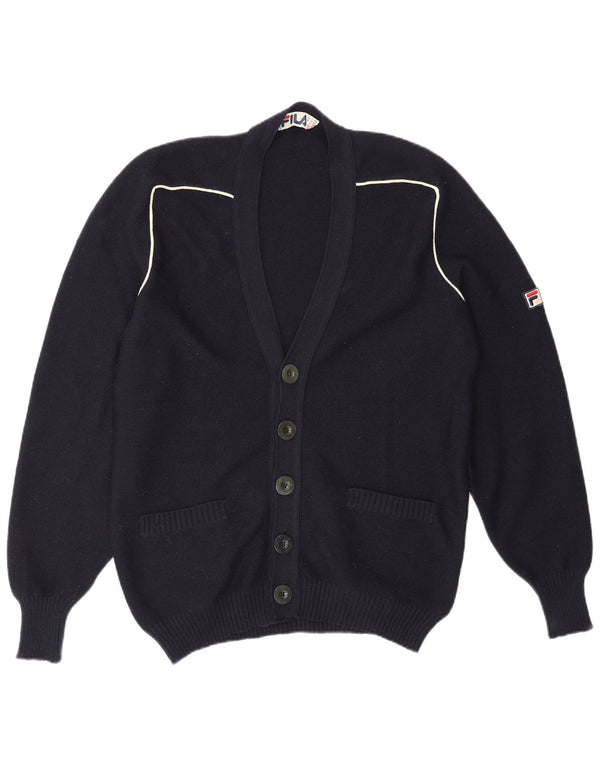 Fila Cardigan Homme Pull IT 48 Bleu Marine Moyen Laine