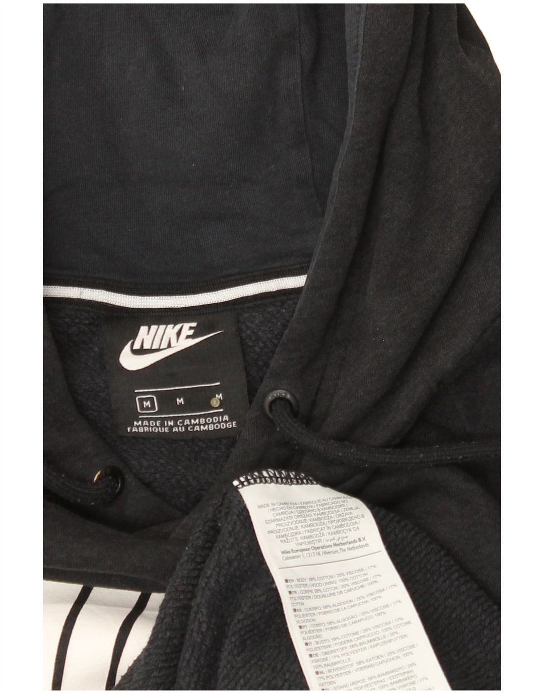 NIKE Pull à capuche graphique pour homme en coton noir moyen